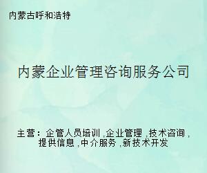 内蒙企业管理咨询服务公司